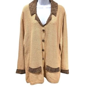Vintage Storybook Knits Button Up‎ Cardigan Cappuccino Mix Women’s Size 3X